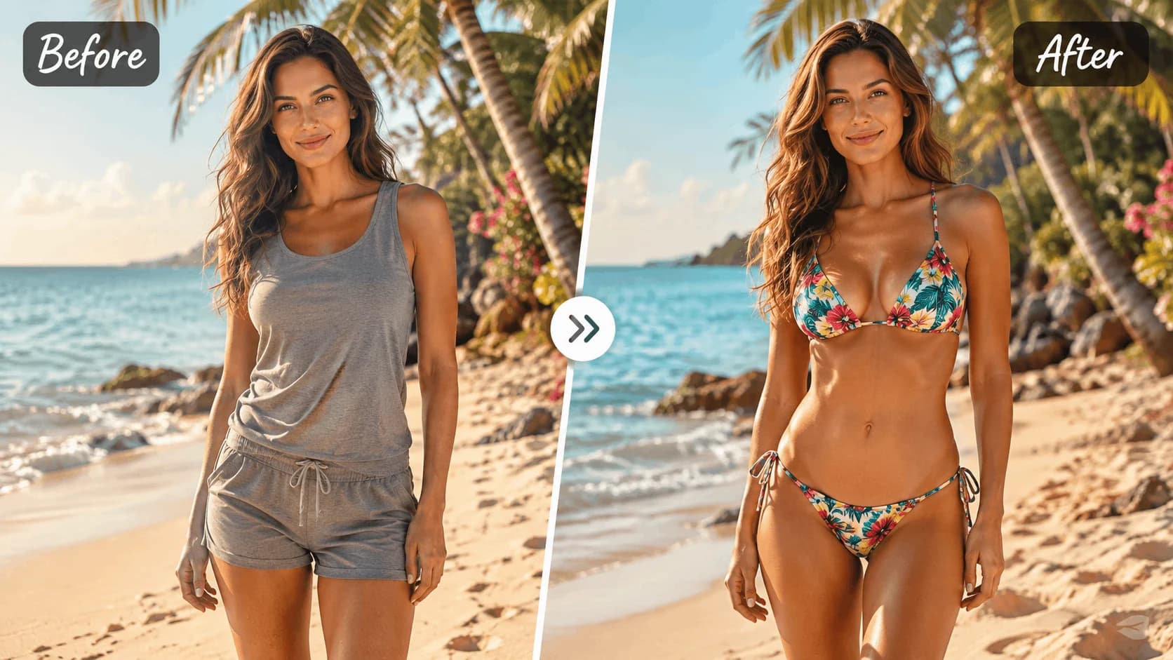 Contenido social con bikini IA
