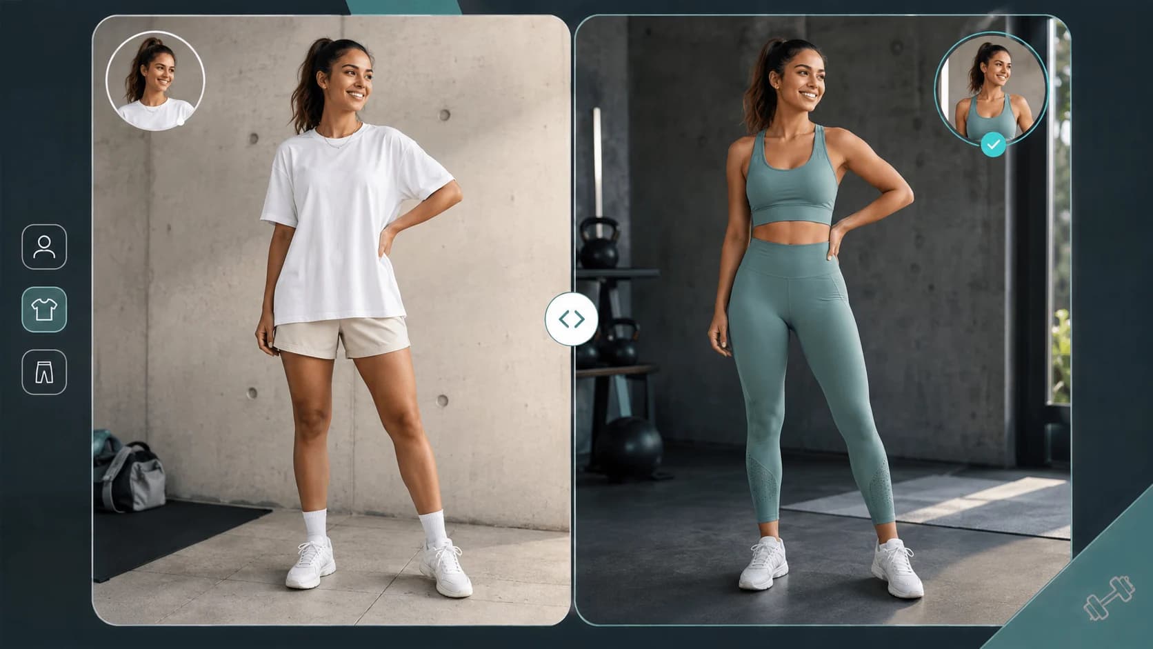 Person and garment image used for a virtual clothes try-on preview